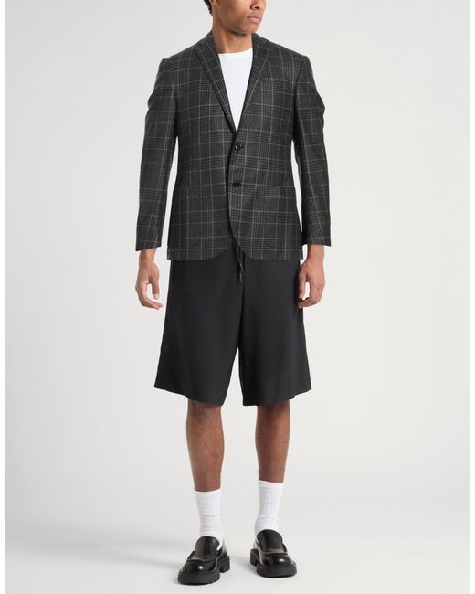 Corneliani Black Blazer Virgin Wool for men