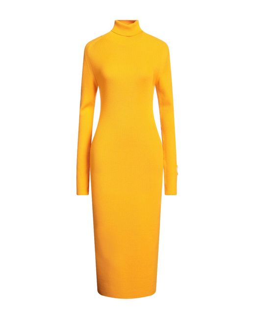 Iceberg Yellow Midi Dress Virgin Wool