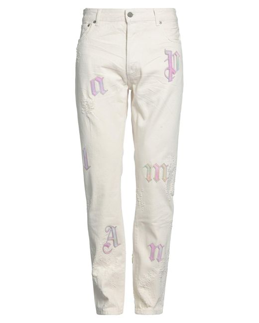 Pantaloni Jeans di Palm Angels in White da Uomo