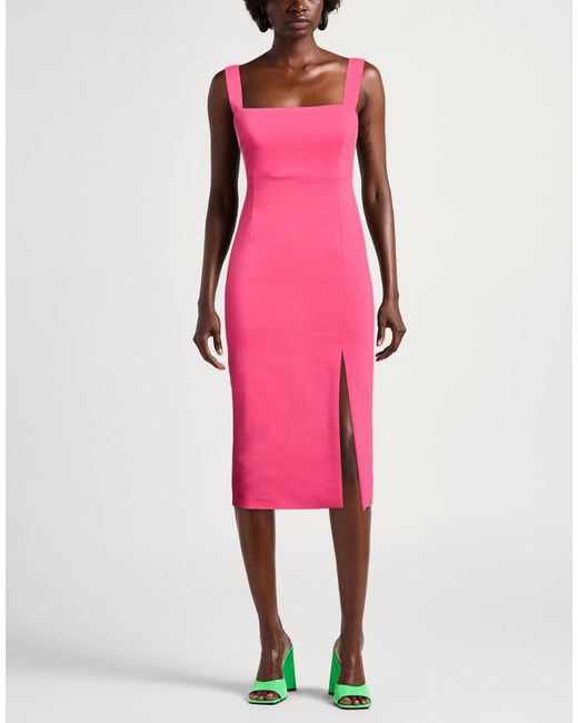 HUGO Pink Midi Dress Cotton, Polyamide, Elastane