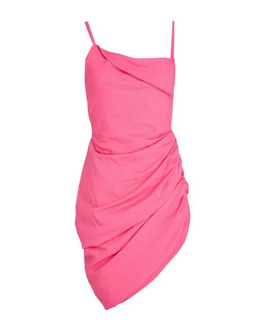 Jacquemus Pink Mini Dress Viscose, Polyamide