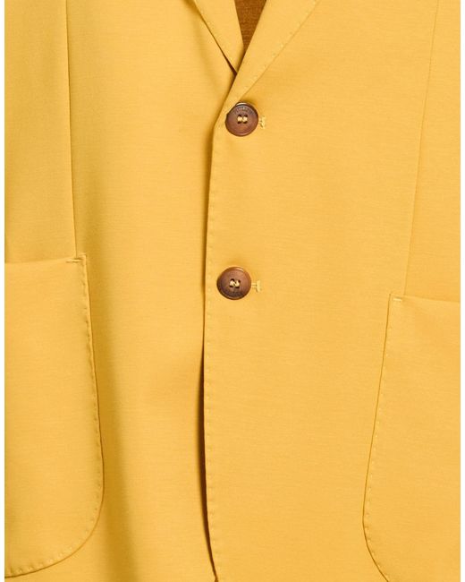 MULISH Yellow Blazers for men