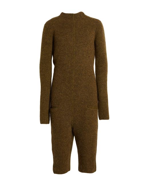 Rick Owens Green Mustard Playsuit Virgin Wool for men