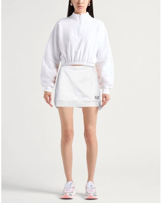 EA7 White Mini Skirt Polyester, Elastane