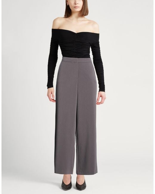 Alysi Gray Pants Polyester, Viscose, Elastane
