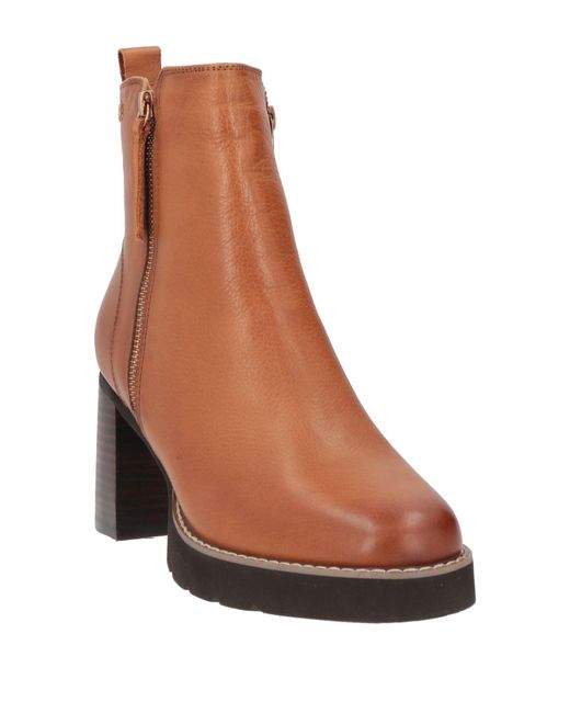 Carmela Brown Tan Ankle Boots Leather