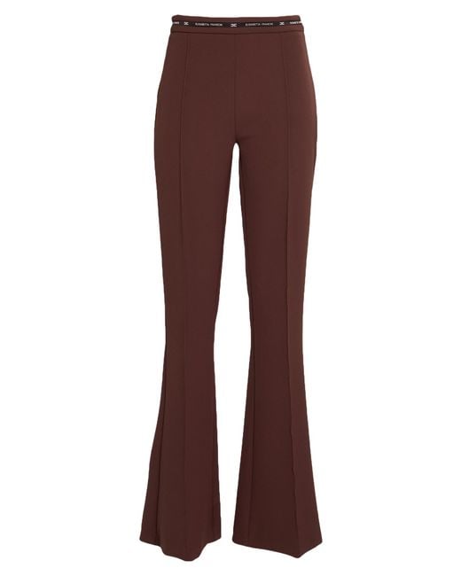 Elisabetta Franchi Purple Chocolate Pants Polyester, Elastane