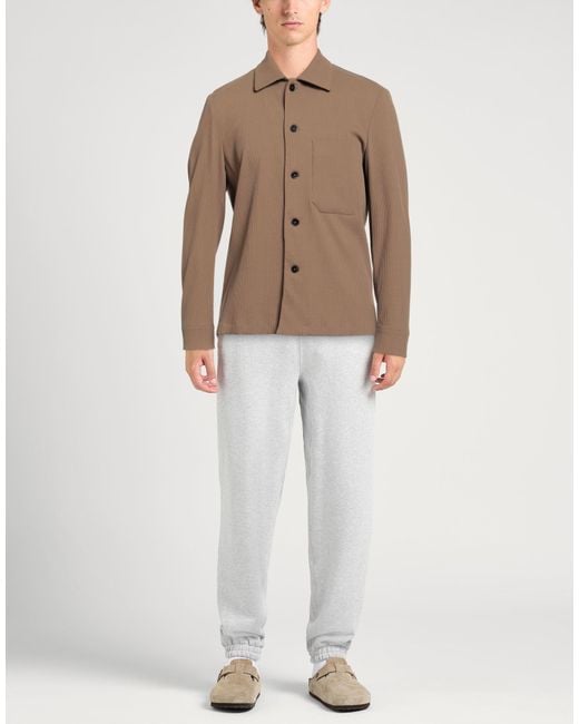 Barena Brown Khaki Shirt Wool, Polyamide, Elastane for men