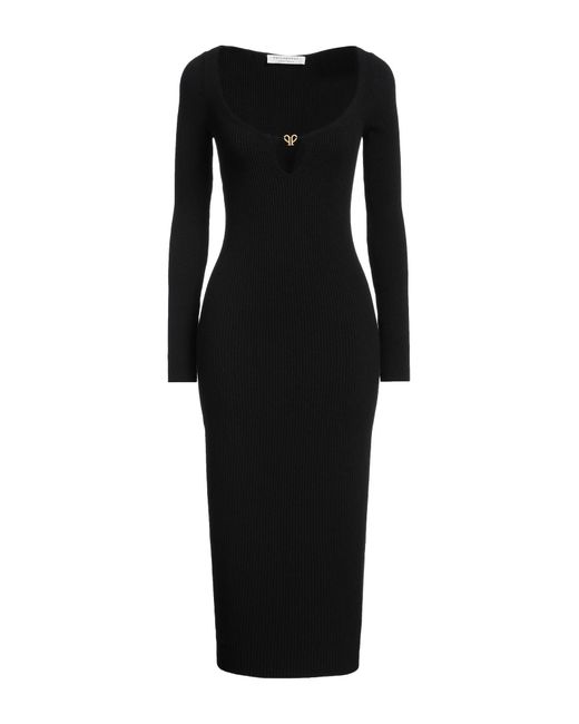 Philosophy Di Lorenzo Serafini Black Midi Dress Viscose, Polyester