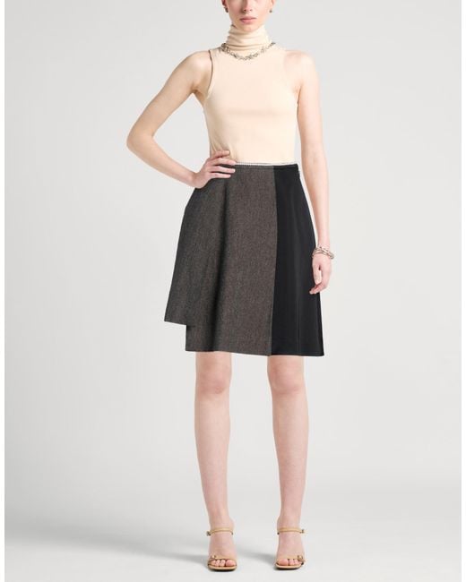 Kolor Black Mini Skirt Wool, Polyester