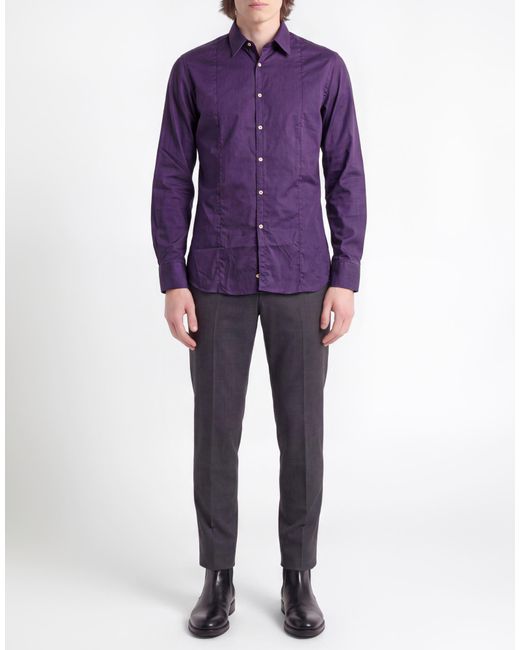 Bagutta Purple Shirt Cotton, Elastane for men