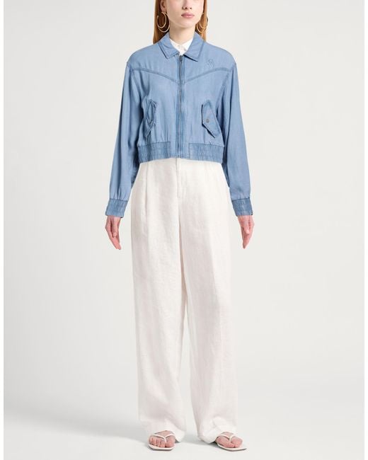 DKNY Blue Denim Outerwear Lyocell