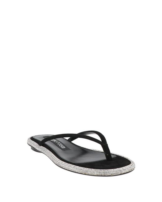 Sergio Rossi Black Thong Sandal Leather
