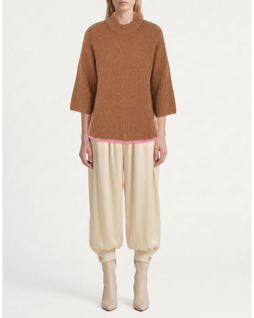 Akep Brown Camel Turtleneck Merino Wool