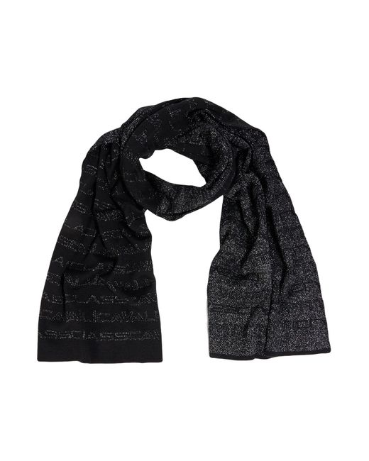 Roberto Cavalli Black Scarf Viscose, Acrylic, Virgin Wool, Polyester, Polyamide