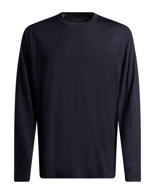 Sease Blue T-Shirt Virgin Wool for men