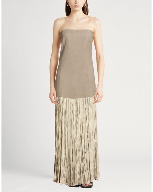 Alysi Natural Chocolat Maxi Dress Viscose, Wool, Polyester, Elastane