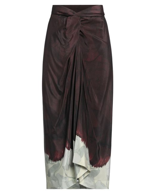 Dries Van Noten Multicolor Midi Skirt Silk