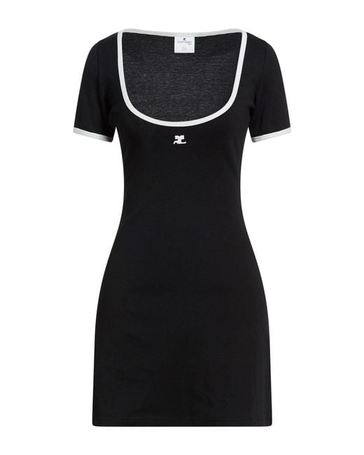 Courreges Black Mini Dress Cotton