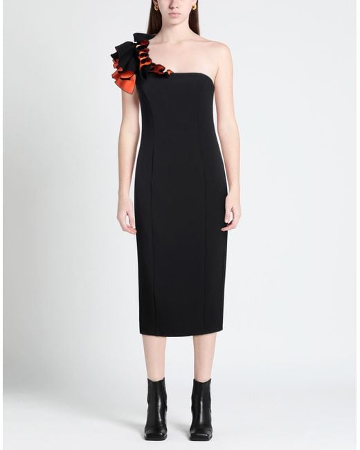 Pinko Black Midi Dress Polyester, Elastane