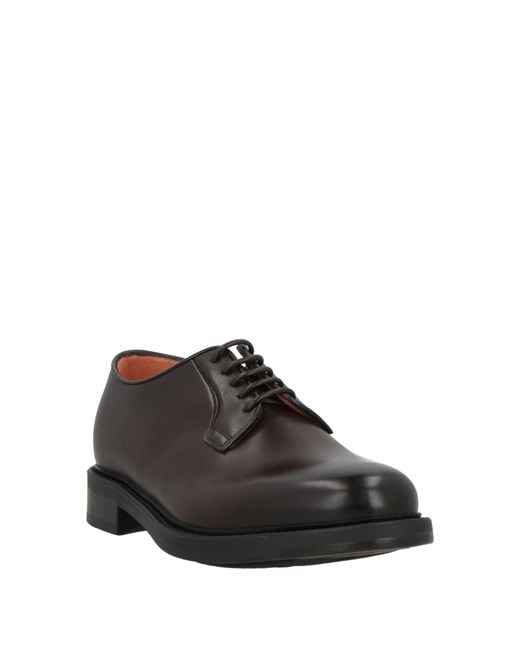 Santoni Brown Lace-Up Shoes Leather for men