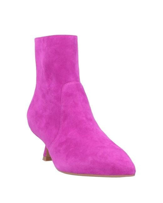 Stuart Weitzman Purple Ankle Boots Leather