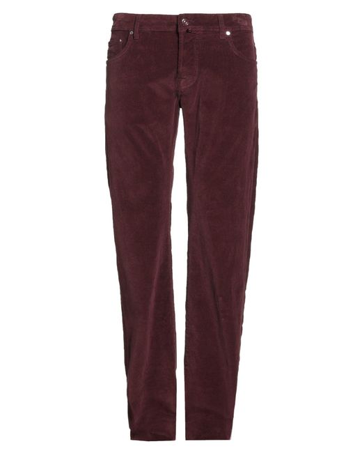Jacob Cohen Purple Burgundy Pants Cotton, Elastane for men