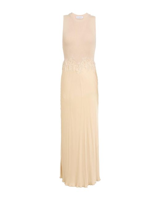 ERMANNO FIRENZE White Midi Dress Viscose, Polyester, Polyamide