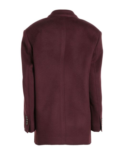 Etro Purple Burgundy Coat Wool, Cashmere