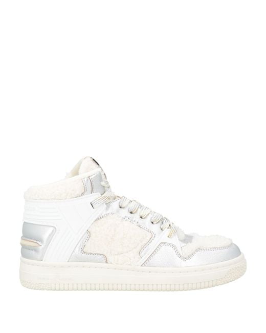 Philippe Model White Sneakers Leather, Textile Fibers