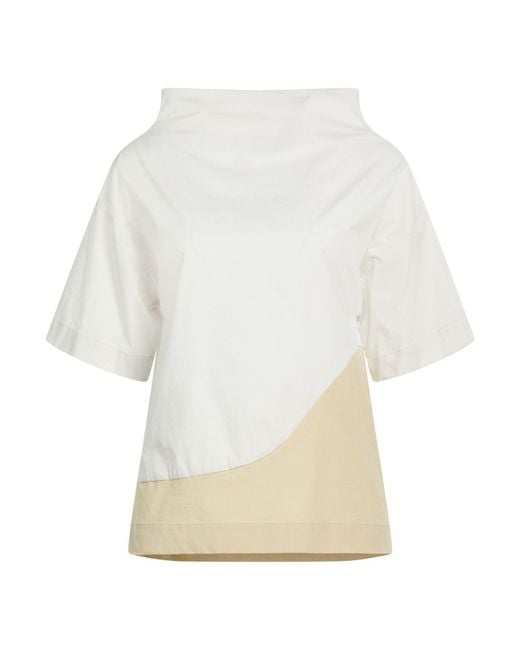 Alpha Studio White Top Cotton, Elastane