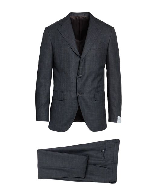Caruso Blue Charcoal Suit Wool for men