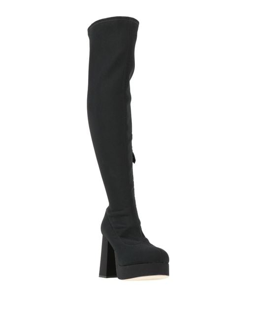 Alberta Ferretti Black Boot Textile Fibers