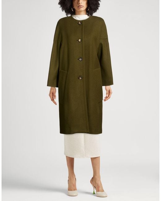 Marni Green Coat Virgin Wool, Polyamide