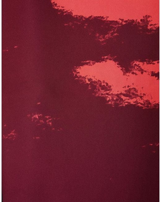 McQueen Red Scarf Silk