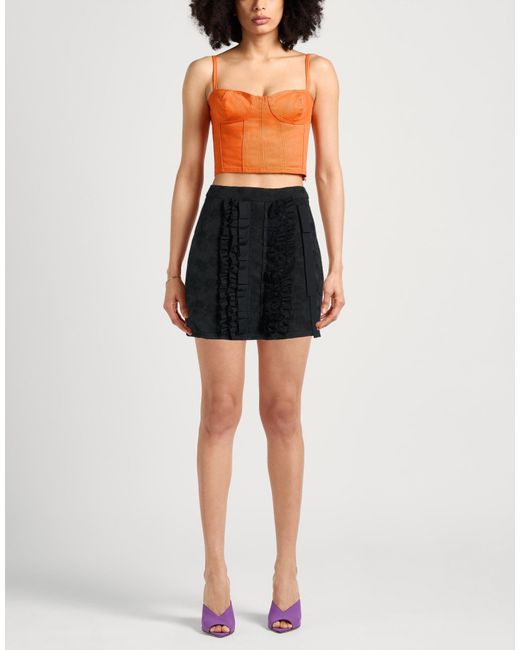 MSGM Black Mini Skirt Polyester, Cotton