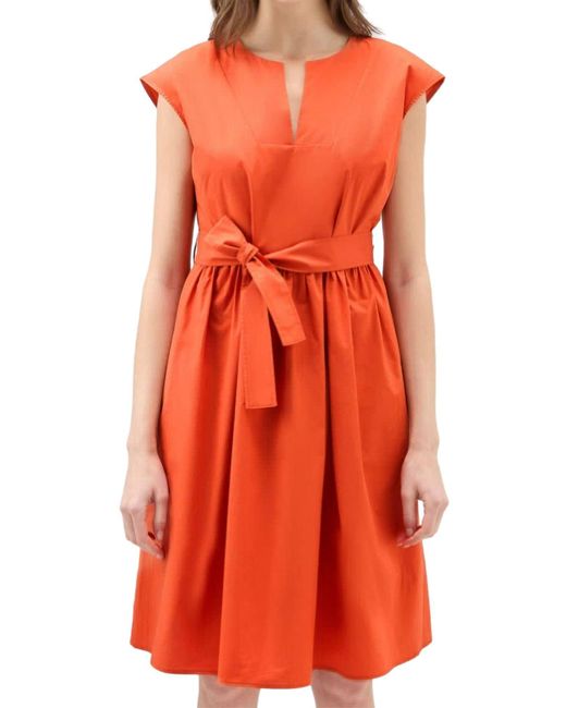 Woolrich Orange Midi-Kleid