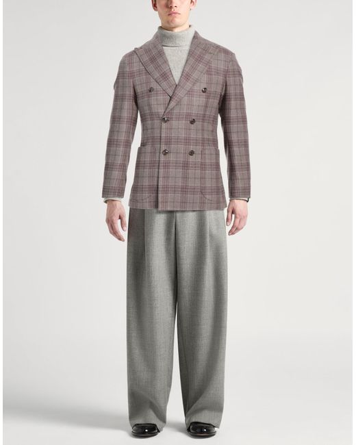 Barba Napoli Brown Blazer Virgin Wool, Elastane for men