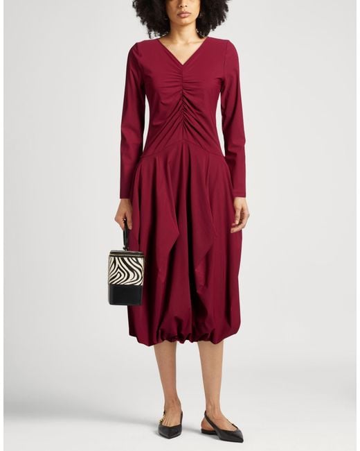 High Red Midi Dress