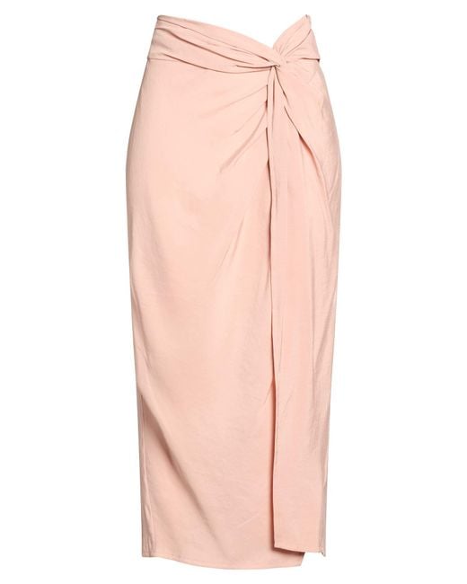 Compagnia Italiana Pink Midi Skirt Viscose, Polyester