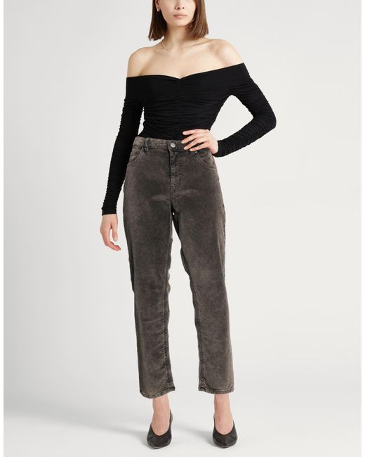 PT Torino Gray Dark Pants Cotton, Lyocell, Elastane