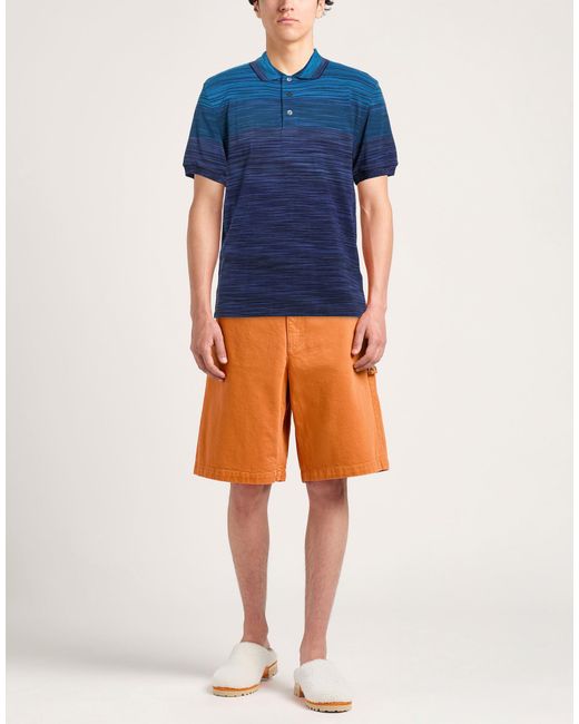 Missoni Blue Azure Polo Shirt Cotton for men