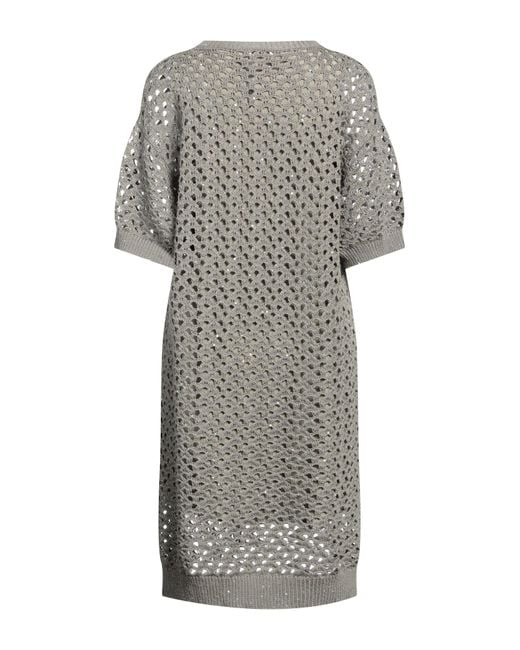 Brunello Cucinelli Gray Mini Dress