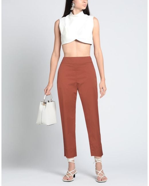 ALESSIA SANTI Red Pants Cotton, Polyamide, Elastane