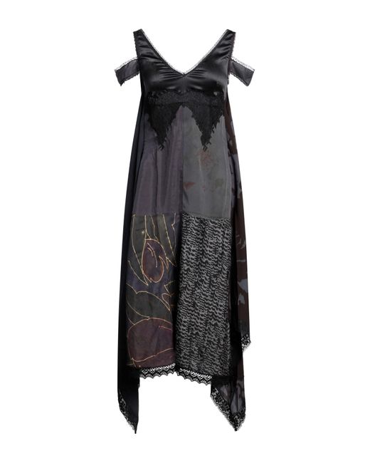 MARINE SERRE Black Midi-Kleid