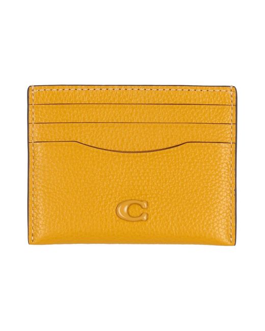 COACH Yellow Cardholder Leather
