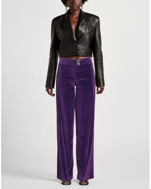 Jacob Cohen Purple Pants Cotton, Elastane