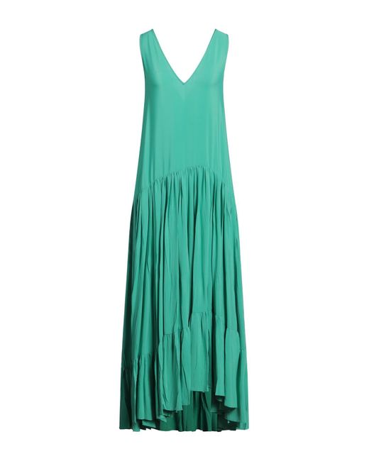Jucca Green Maxi Dress Acetate, Silk