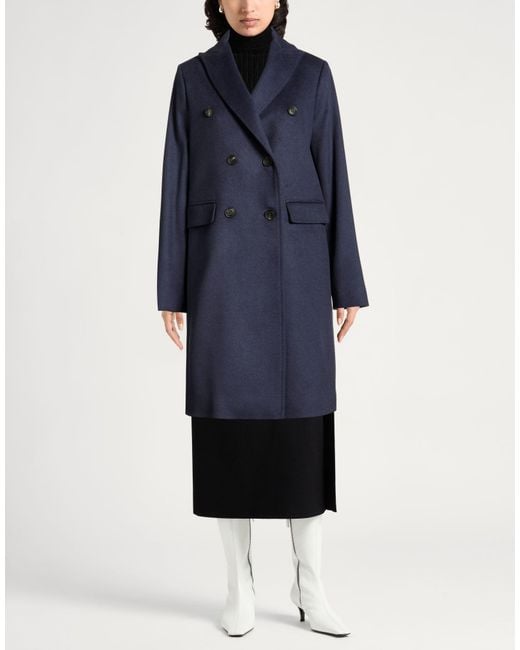 Eleventy Blue Midnight Coat Wool