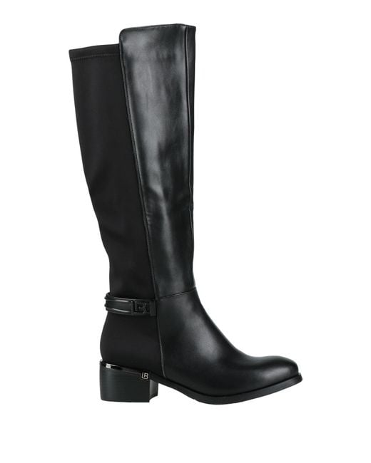 Laura Biagiotti Black Boot Textile Fibers, Synthetic Material